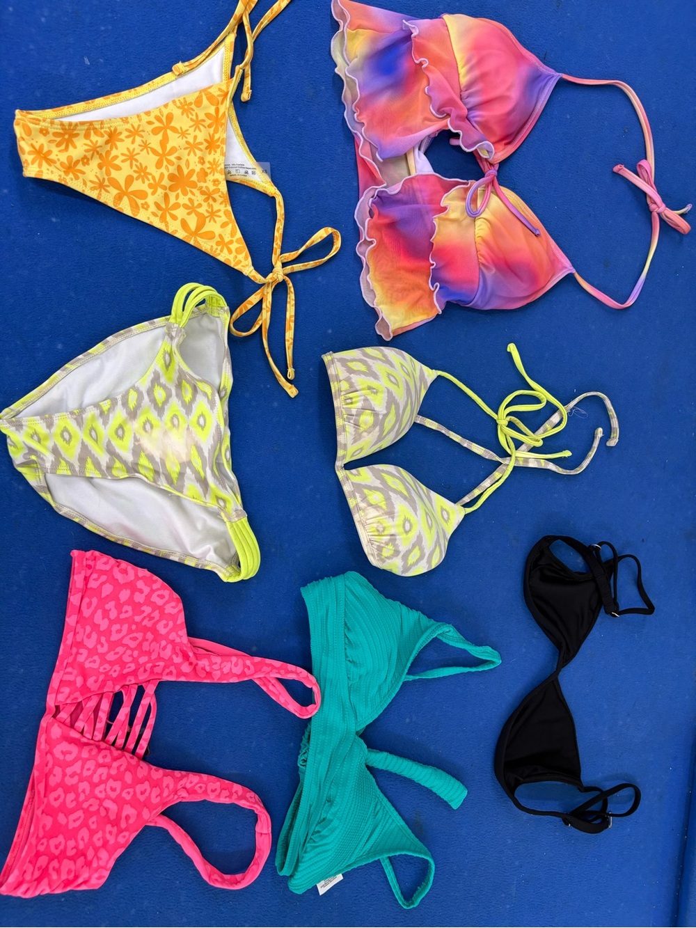 Women’s Mixed Color Swimwear Bundle - Yellow, Pink, Green, Black